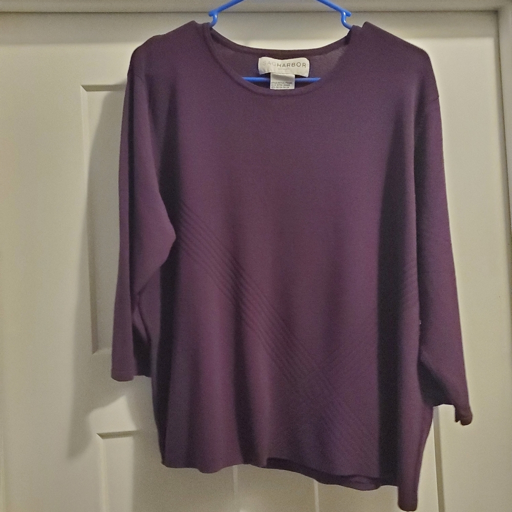 Textured dress top 3/4 sleeve